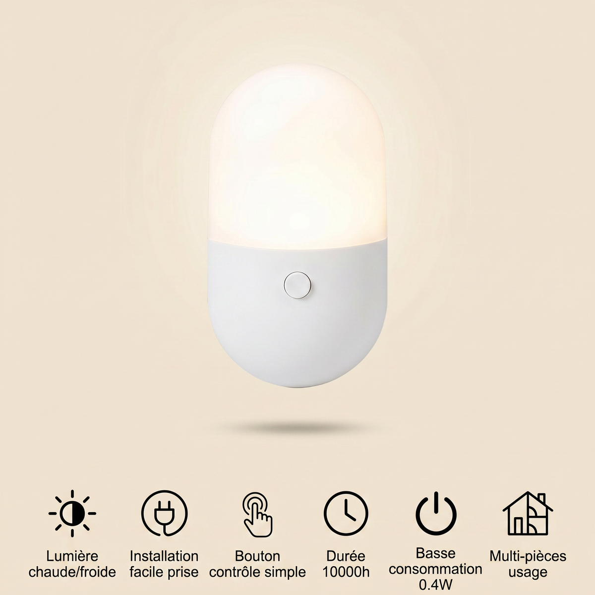 Veilleuse LED prise murale - EasyGlow