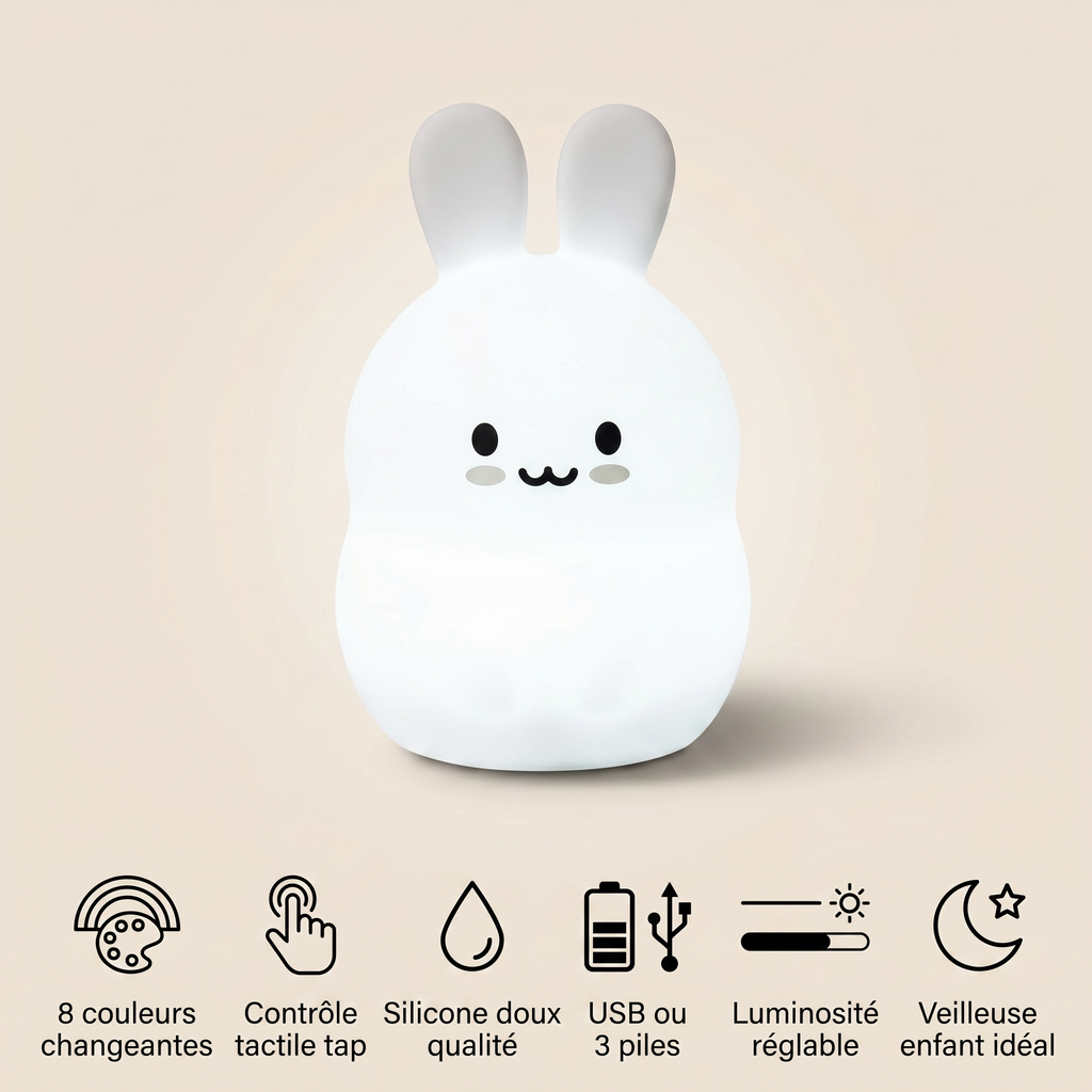 Veilleuse lapin lampe de chevet - JoyRabbit