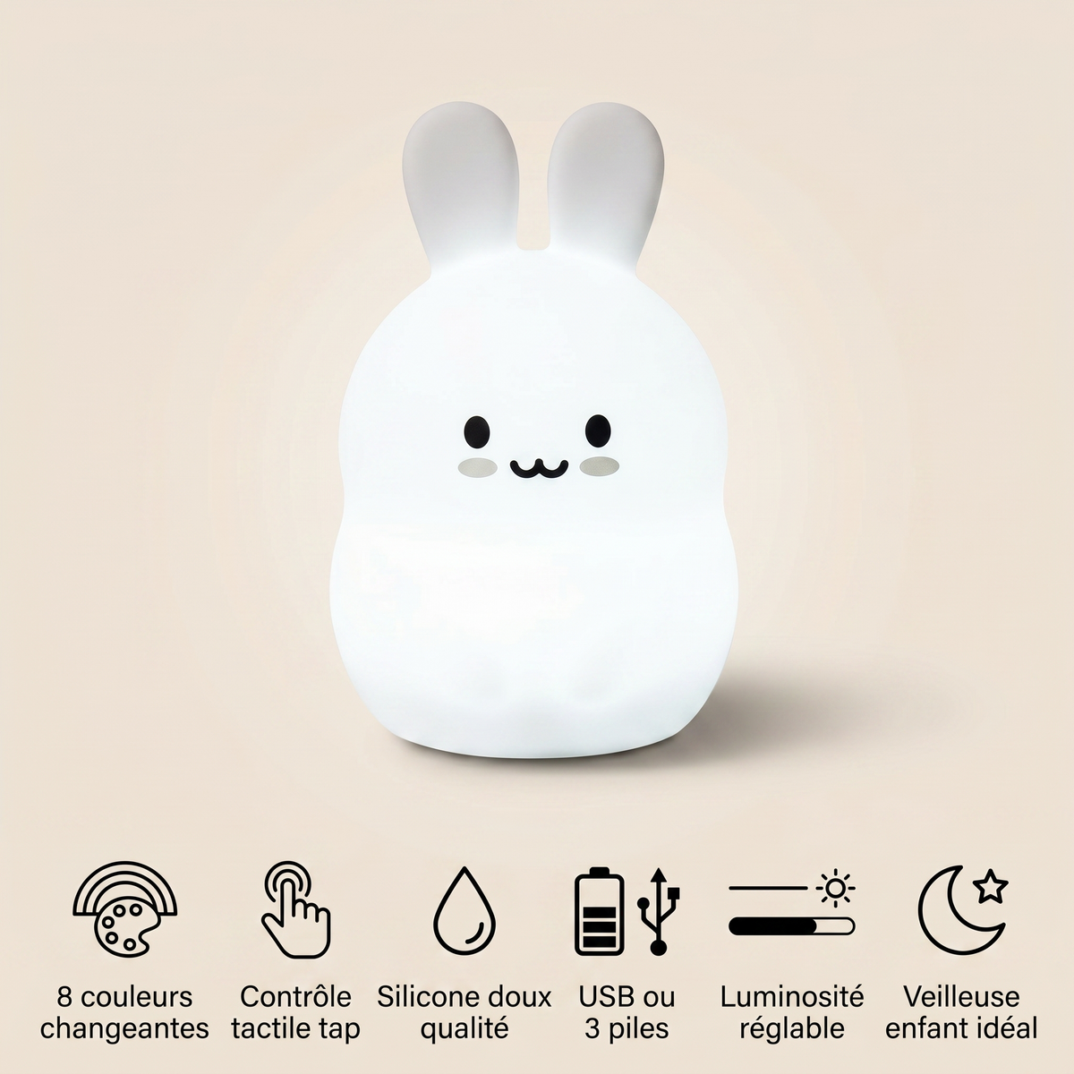 Veilleuse lapin lampe de chevet - JoyRabbit