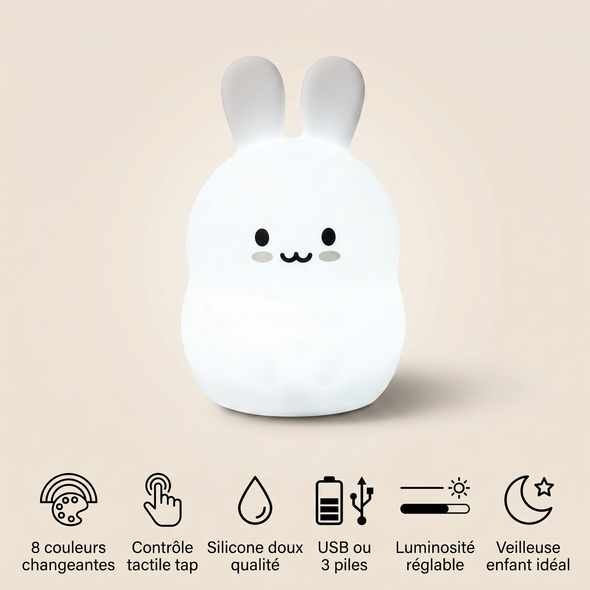 Veilleuse lapin lampe de chevet - JoyRabbit