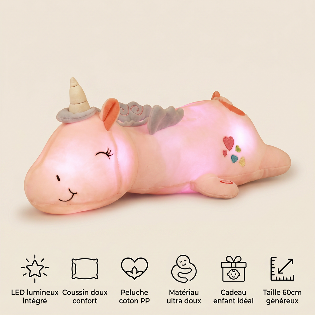 Veilleuse peluche licorne - UniGlow