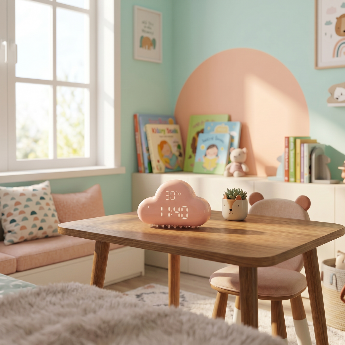 E2 Cloud Alarm Clock kids light LED Table Voice Control Digital Despertador USB Powered Electronic Desktop Clocks Wake Up Clock