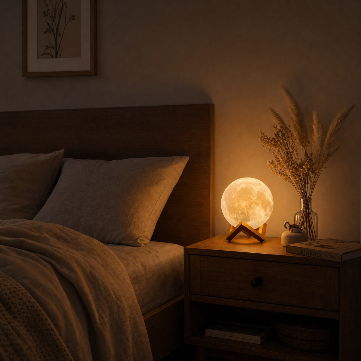 Veilleuse lune 3D télécommande - LunaPrint