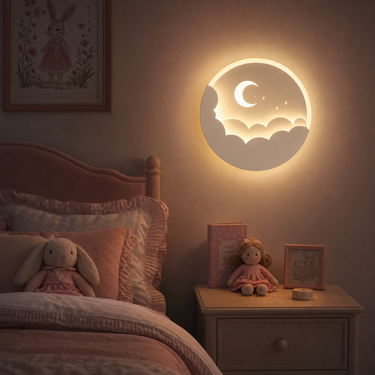 Veilleuse murale nuage lune - LunaCloud