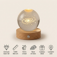 Veilleuse boule cristal galaxie - CrystalGalaxy