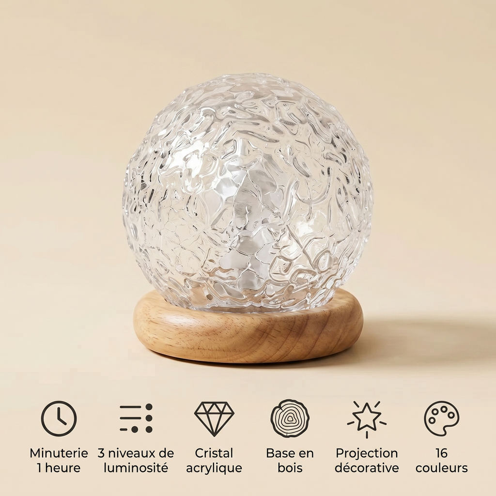 New Water Ripple Projector Night Light Crystal Mood Lamp Decoration Home Houses Bedroom Aesthetic Christmas Gift Sunset Lights