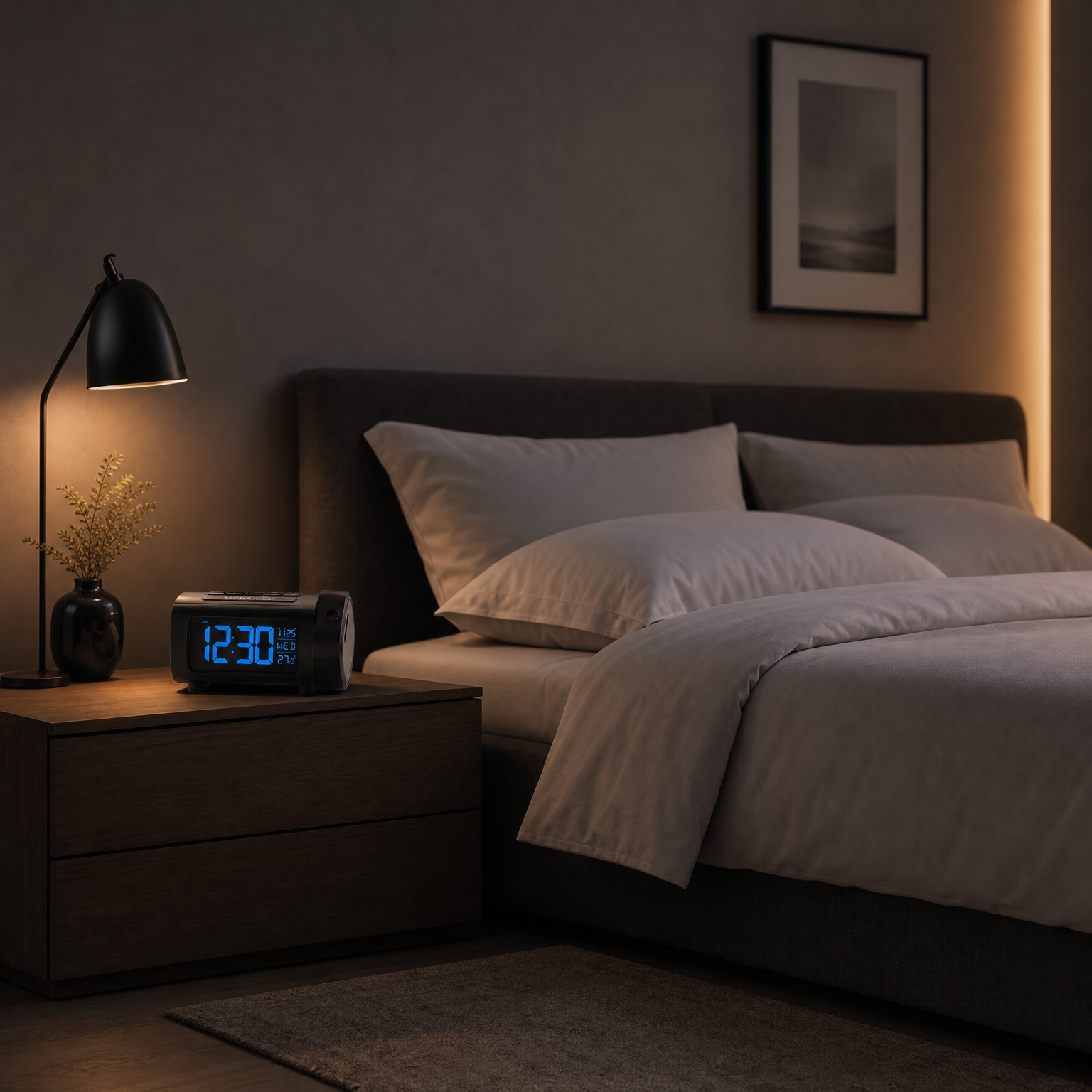 Veilleuse réveil projecteur LED - SkyClock