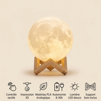 Veilleuse lune 3D télécommande - LunaPrint