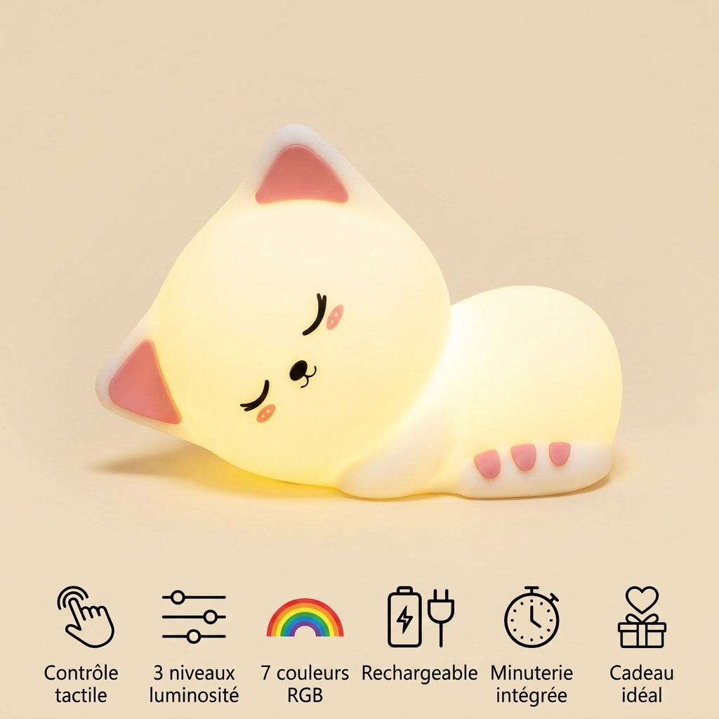 Veilleuse chat tactile - SleepyCat