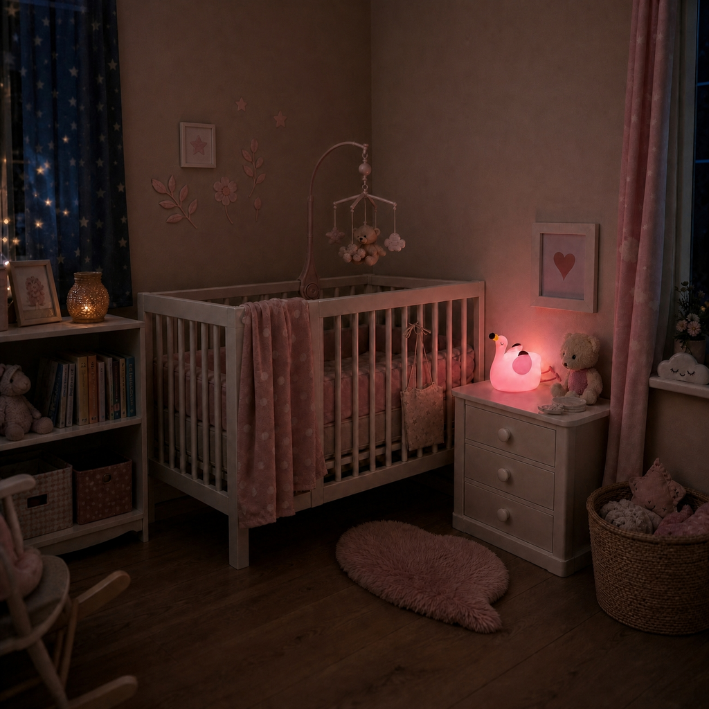 Veilleuse bébé flamant rose - PetitFlam