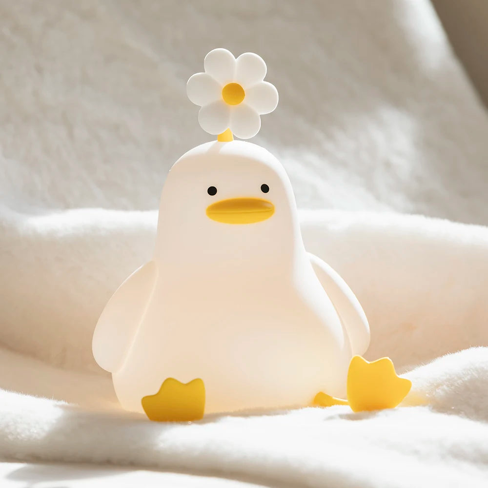 Cute Duck Led Night Light USB Rechargeable Nightlights Silicone Lamp Touch Switch Children Kid Bedroom Decoration Birthday Gift