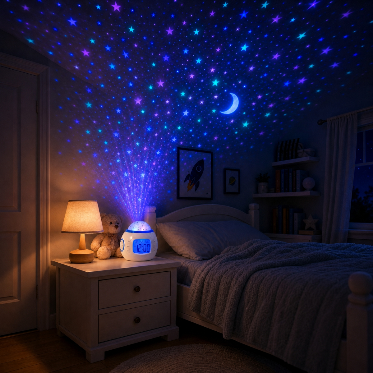 Veilleuse réveil projecteur ciel étoilé - SkyGlow