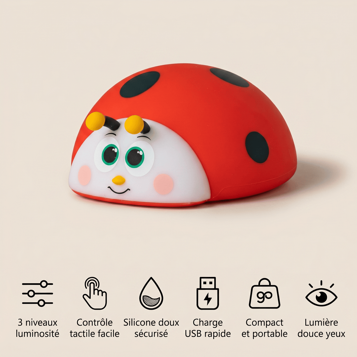 Veilleuse bébé coccinelle - LadyGlow