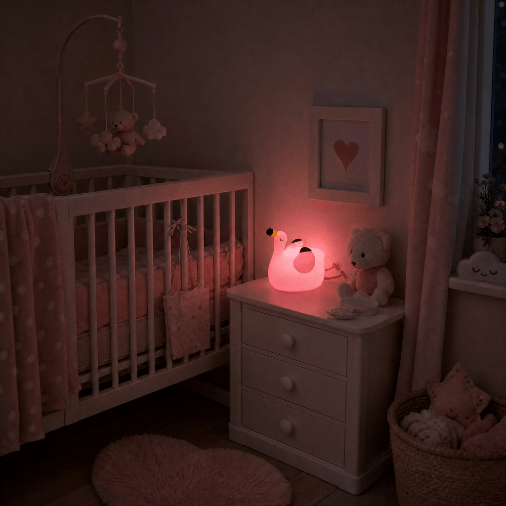 Veilleuse bébé flamant rose - PetitFlam