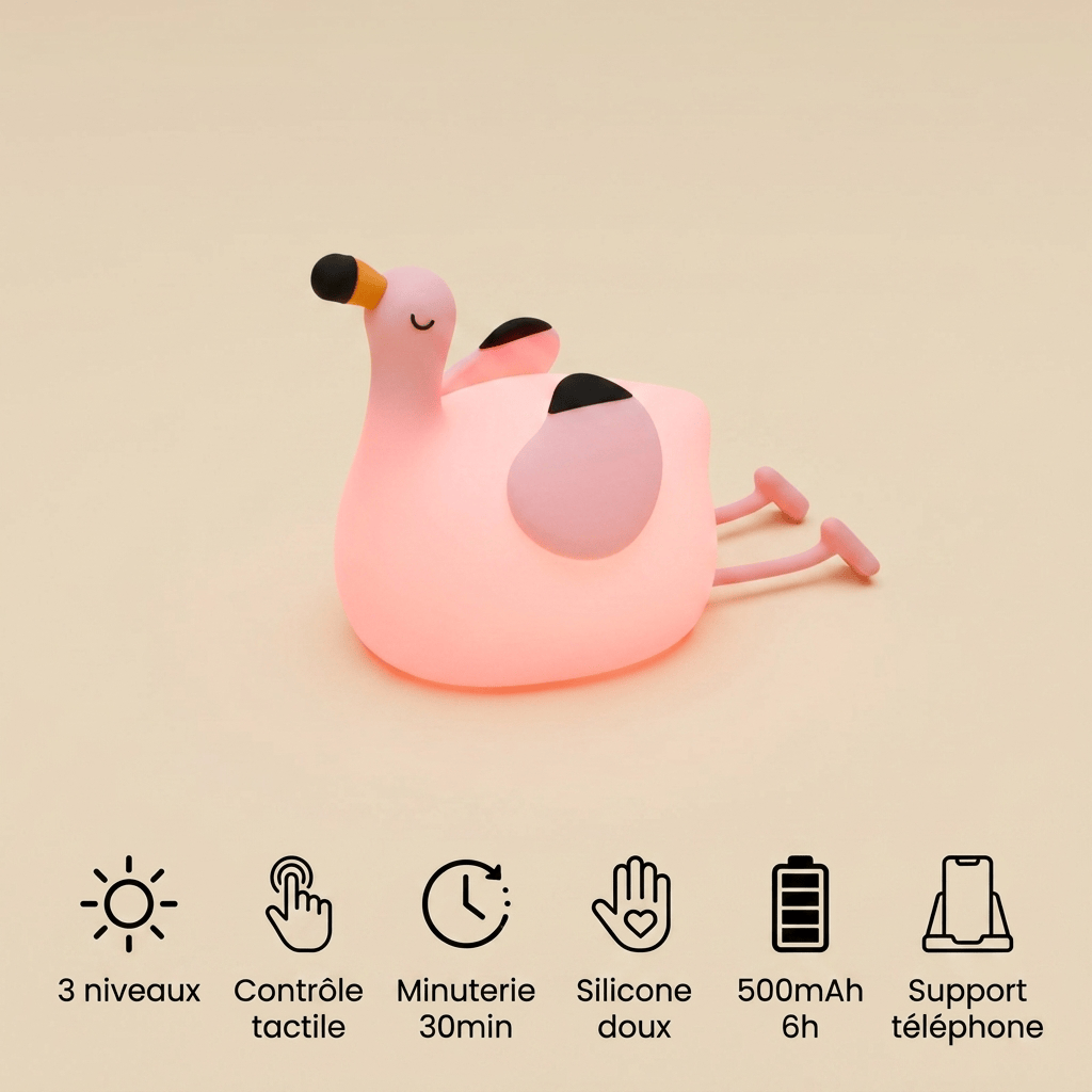 Veilleuse bébé flamant rose - PetitFlam