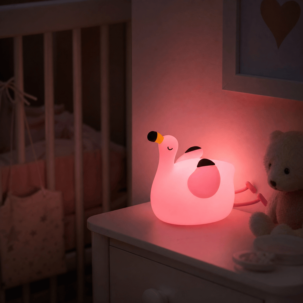 Veilleuse bébé flamant rose - PetitFlam