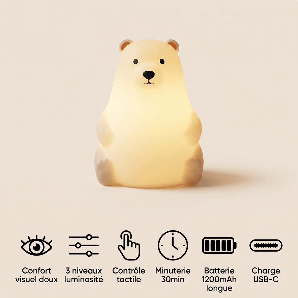 Veilleuse bébé ours polaire - LumiPolar