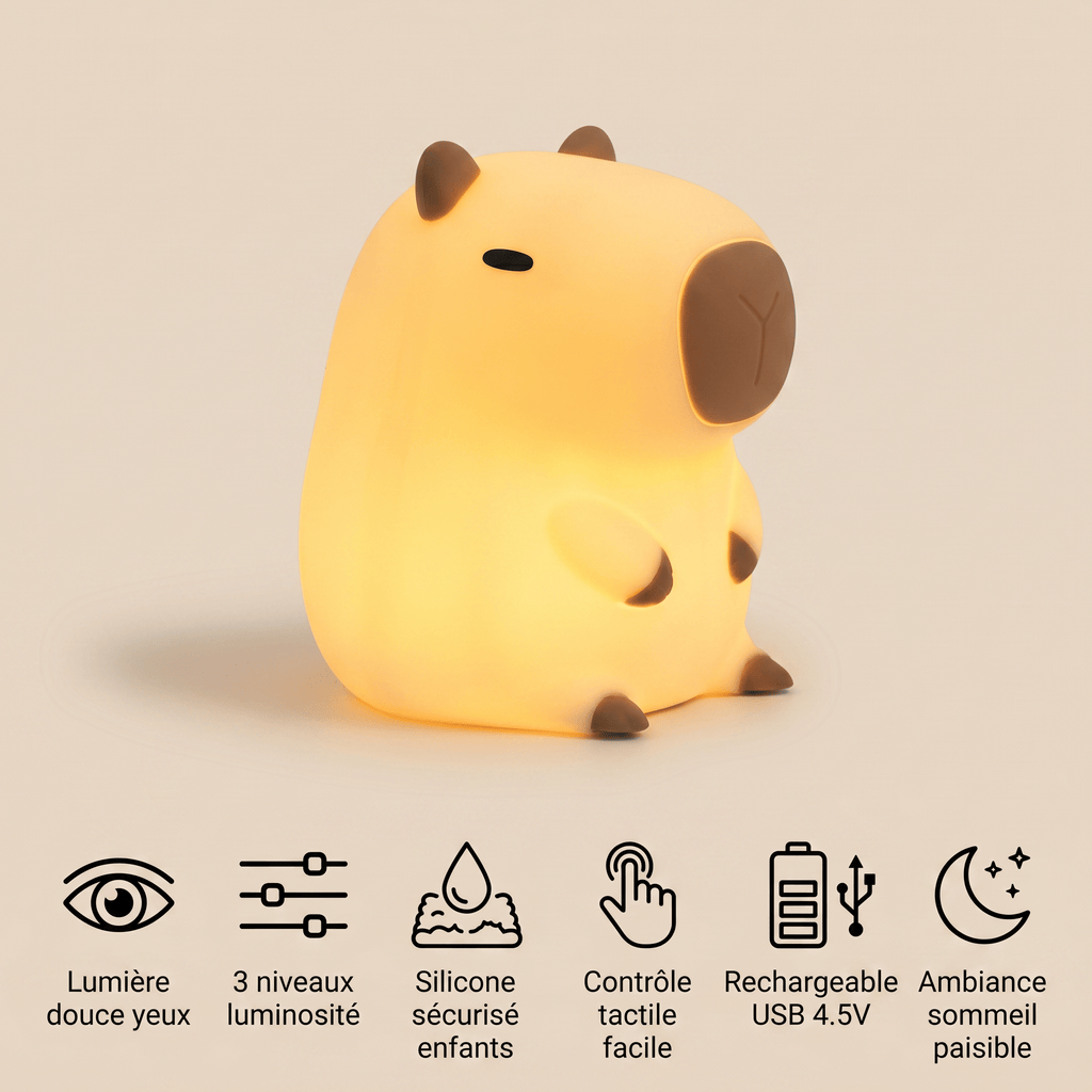 Veilleuse capybara bébé - CapyGlow