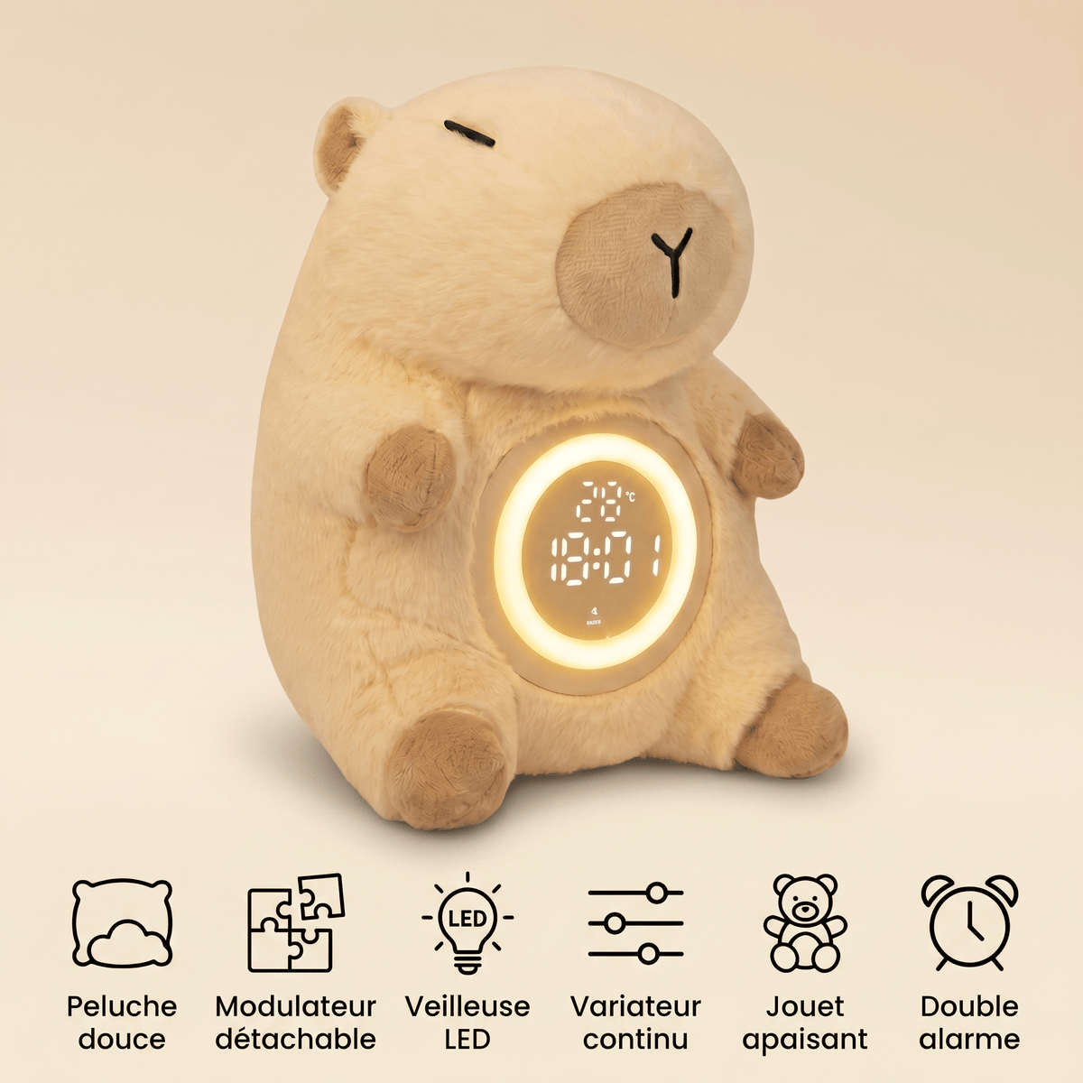 Veilleuse capybara - CapiClock