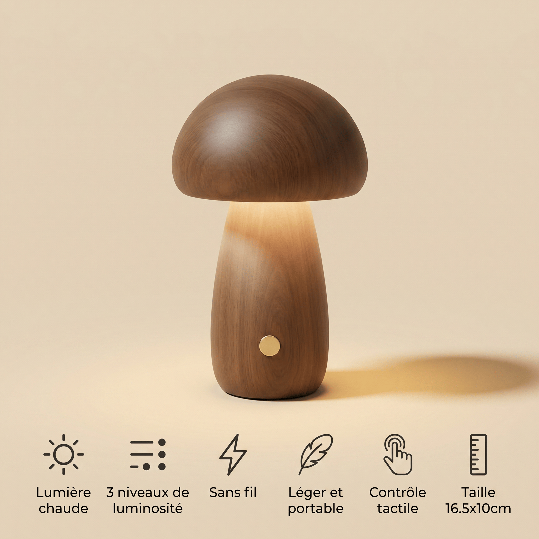 Veilleuse champignon bois - CozyChamp