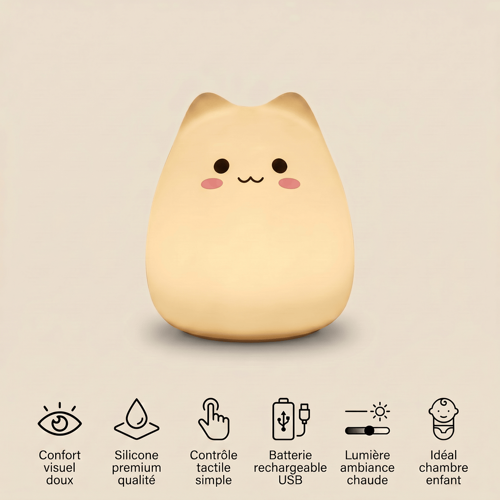 Veilleuse chat chambre bébé - LumiKitty