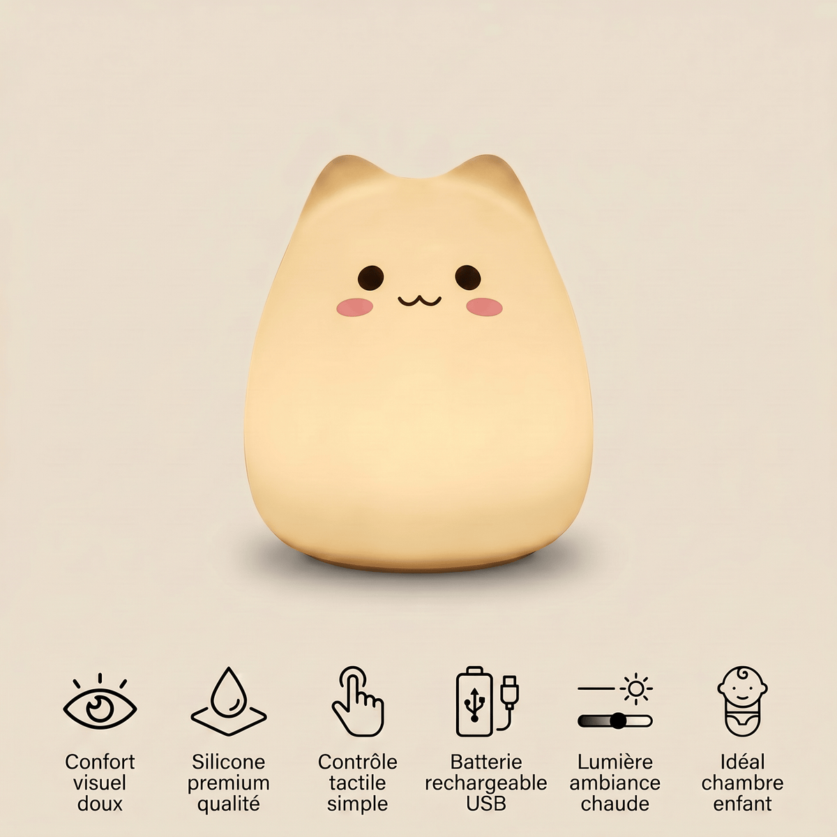 Veilleuse chat chambre bébé - LumiKitty