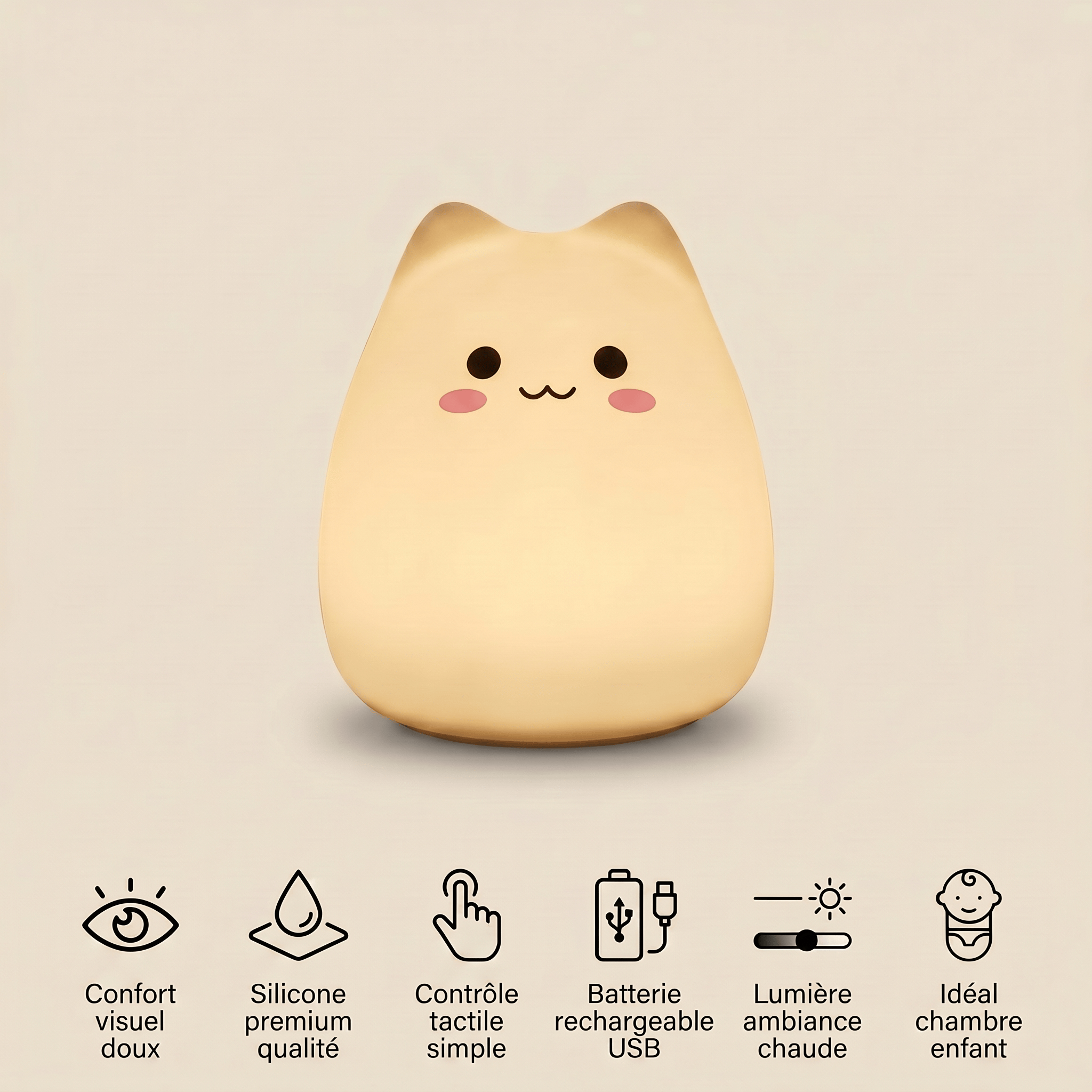 Veilleuse chat chambre bébé - LumiKitty