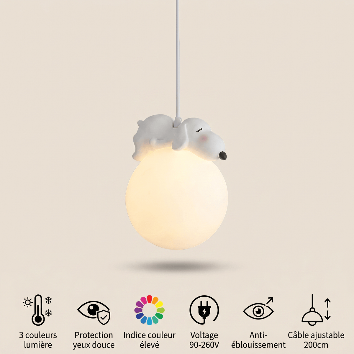 Veilleuse chien suspension LED - LumiPuppy