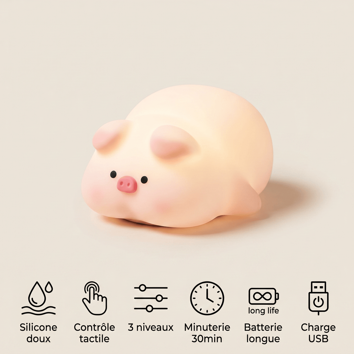 Veilleuse cochon enfant - PiggyBoo