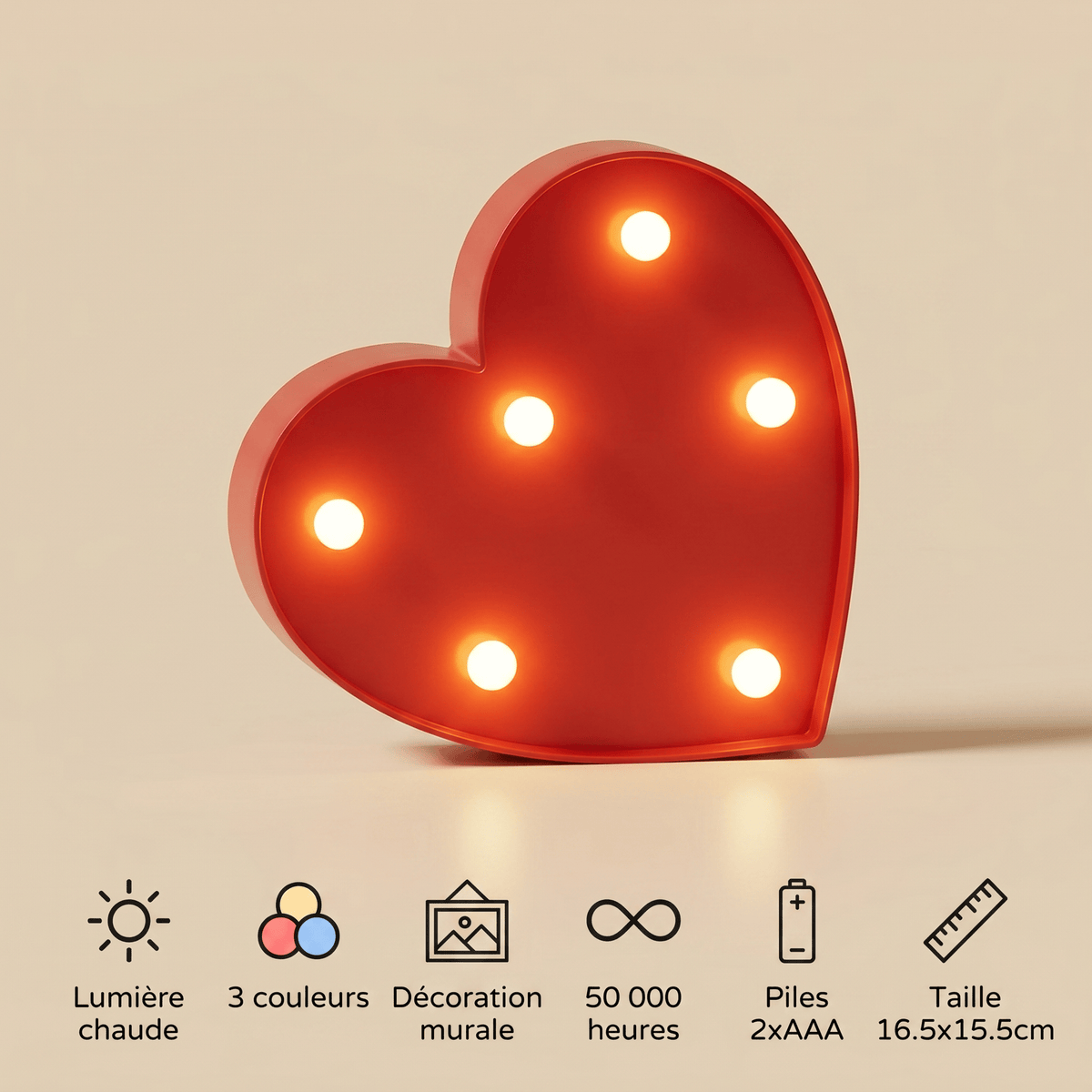 Veilleuse en forme de coeur - SweetHeart
