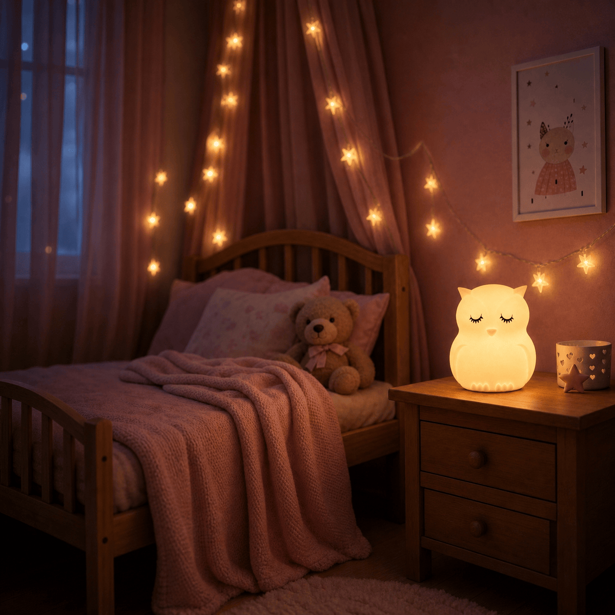 Veilleuse enfant hibou rechargeable - HiboNest