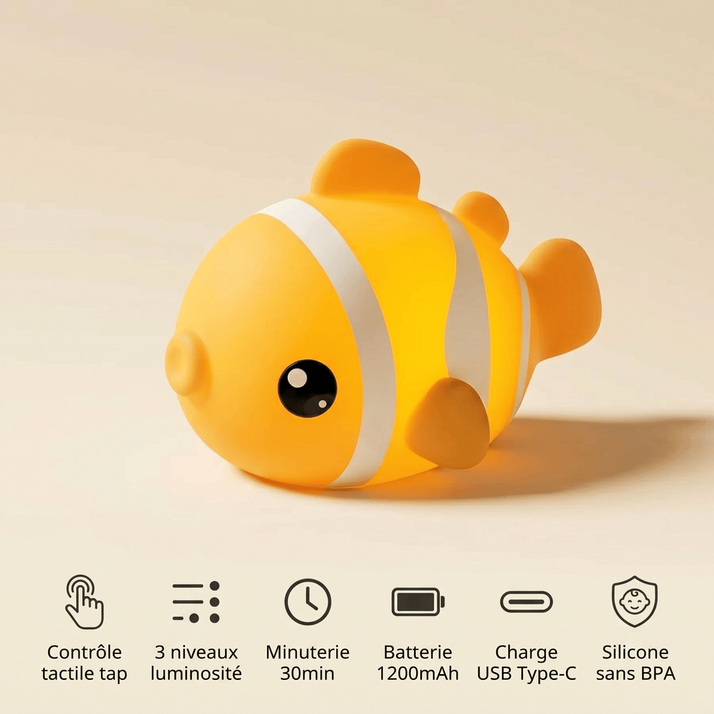 Veilleuse enfant poisson fluo - BabyFish