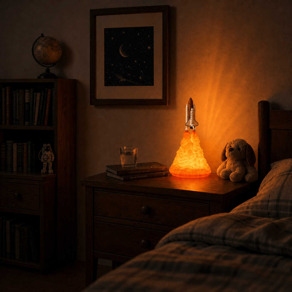Veilleuse fusée avec socle - AstroLight