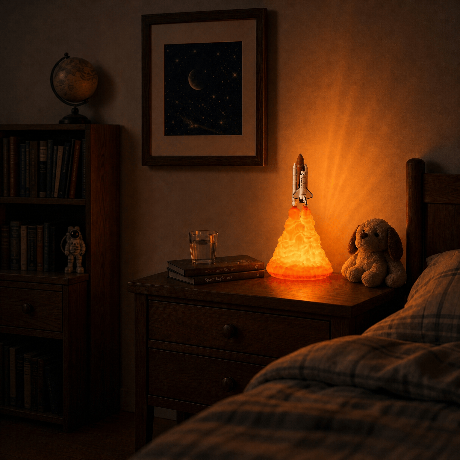 Veilleuse fusée avec socle - AstroLight