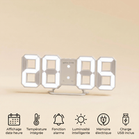 Veilleuse horloge murale digitale - DecoTime