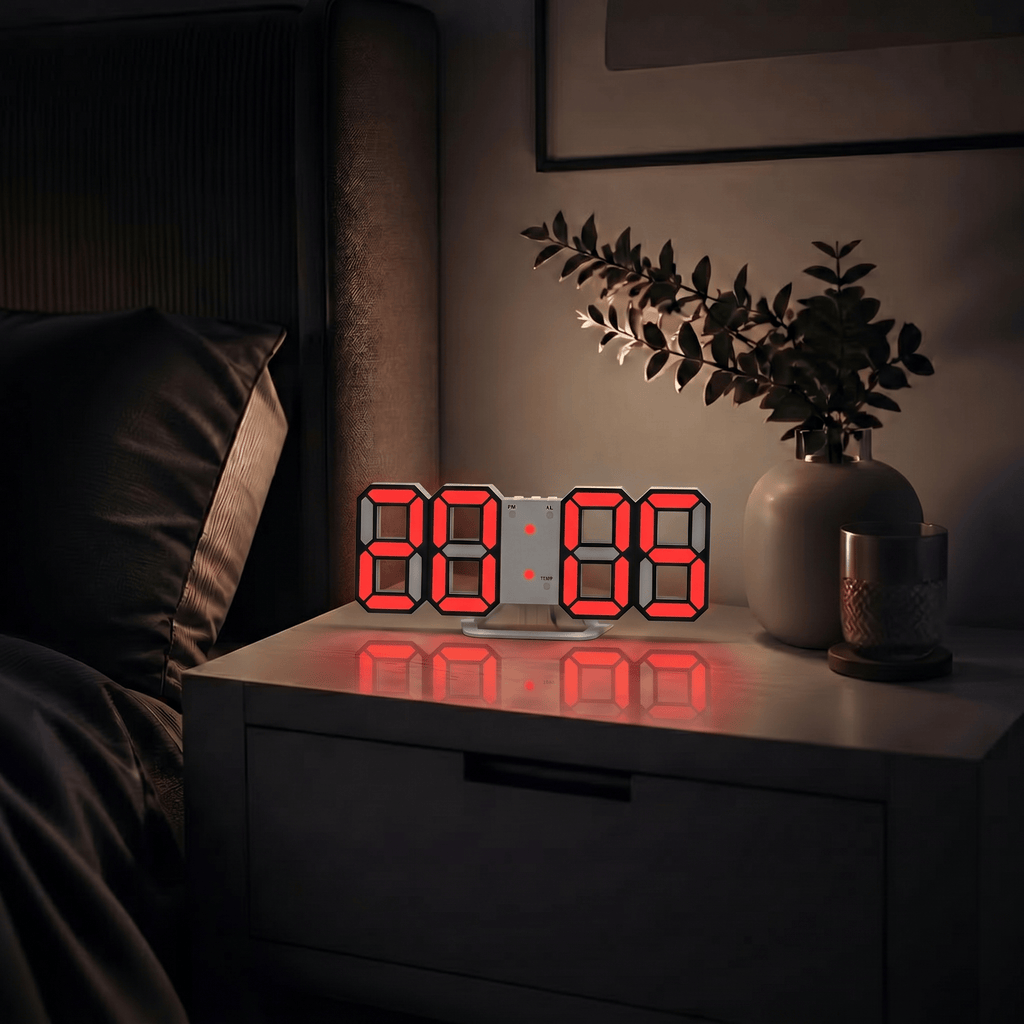 Veilleuse horloge murale digitale - DecoTime