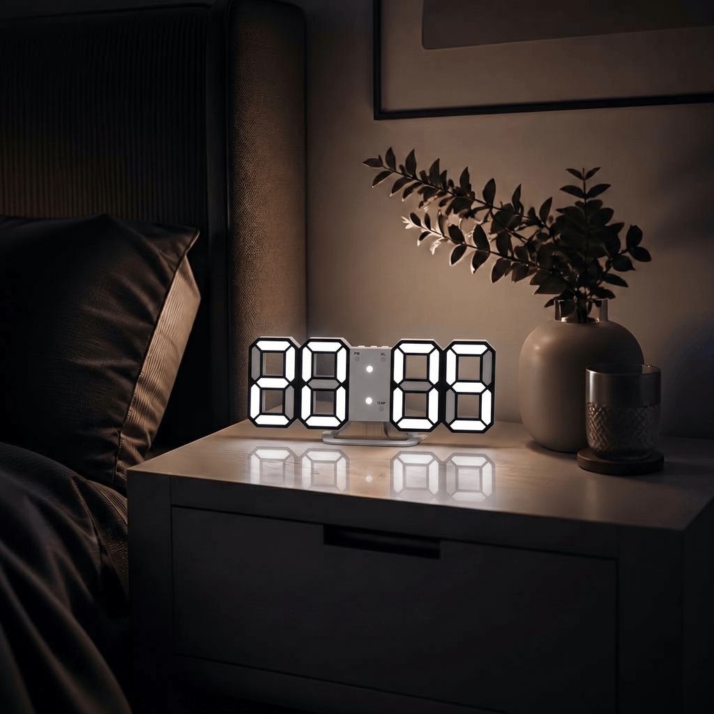Veilleuse horloge murale digitale - DecoTime