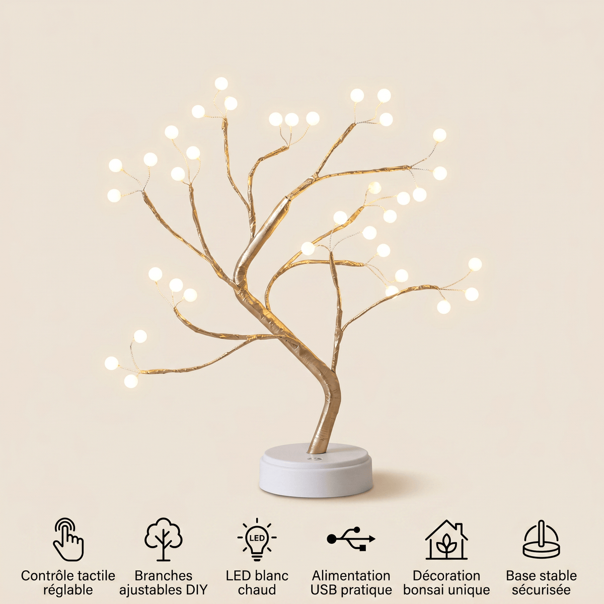 Veilleuse lampe arbre tactile - LumiGlow