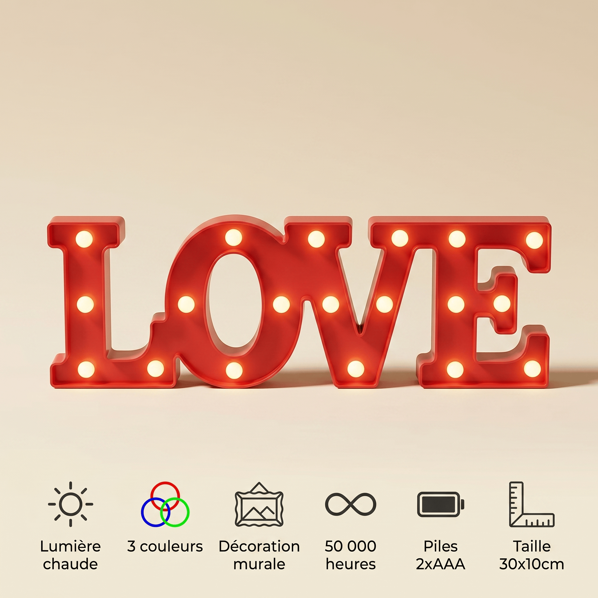 Veilleuse lampe LED love - LoveGlow