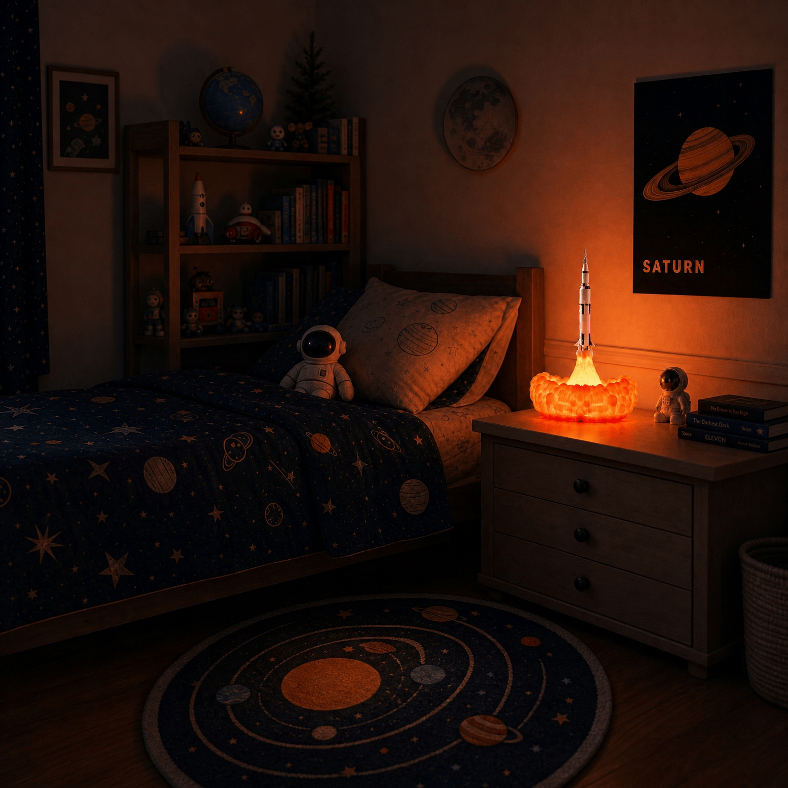 Veilleuse lampe lumineuse en forme de fusée - RocketLumi