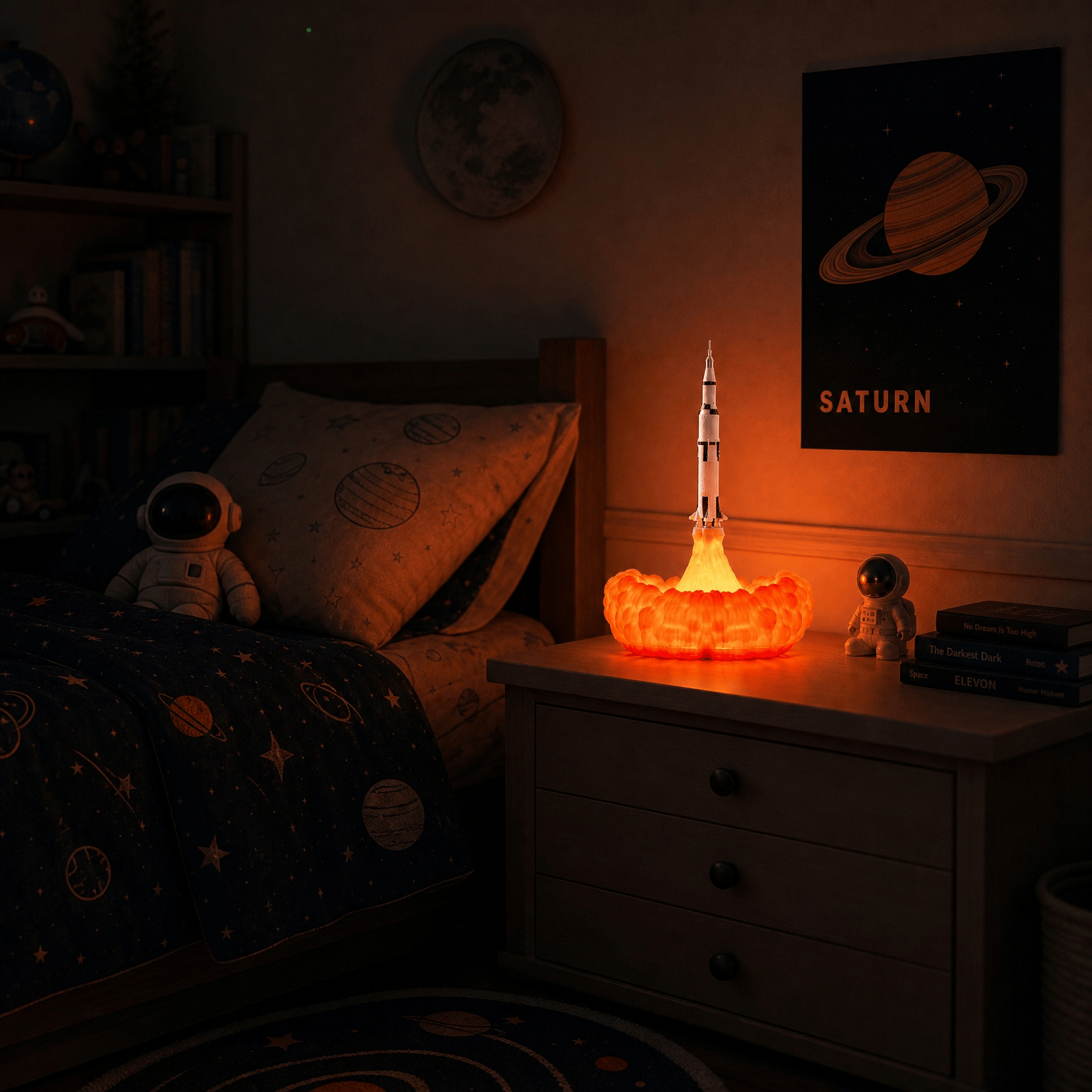Veilleuse lampe lumineuse en forme de fusée - RocketLumi
