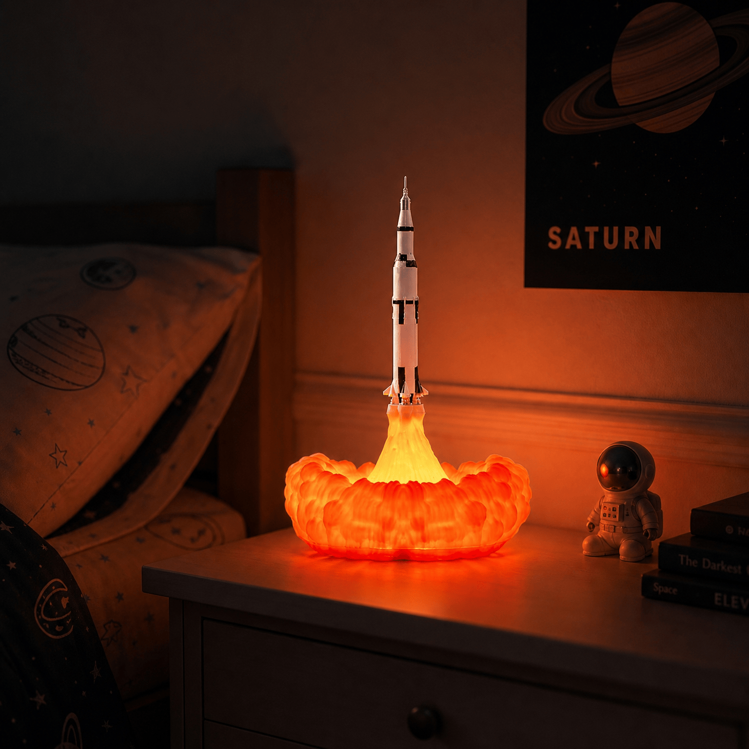Veilleuse lampe lumineuse en forme de fusée - RocketLumi