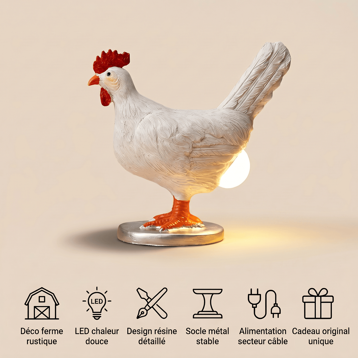 Veilleuse lampe poule - LumiChick