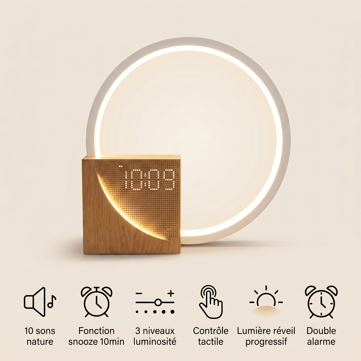 Veilleuse lampe réveil tactile - CalmRise