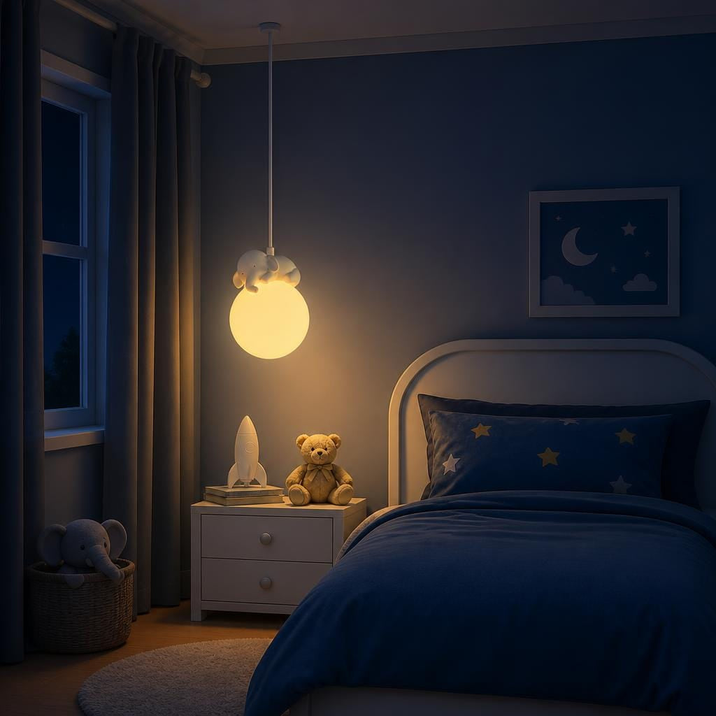Veilleuse lampe suspension éléphant - LuneDream