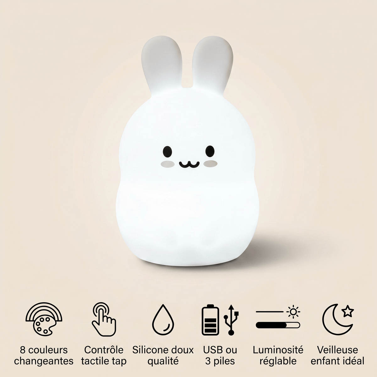 Veilleuse lapin lampe de chevet - JoyRabbit