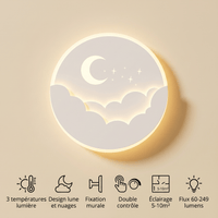 Veilleuse murale lune - Cloudora