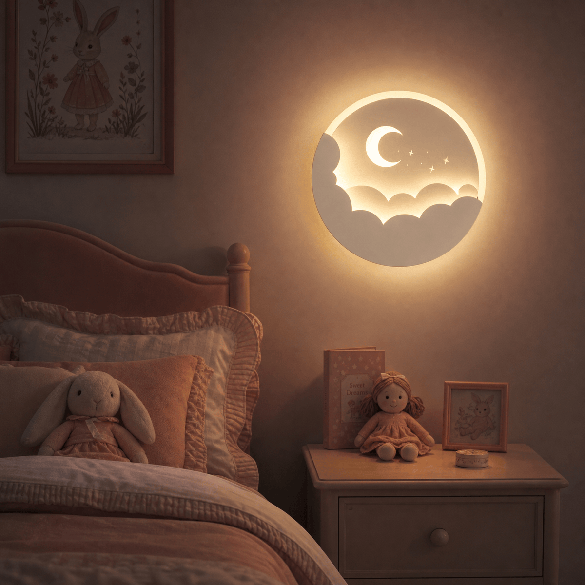 Veilleuse murale nuage lune - LunaCloud