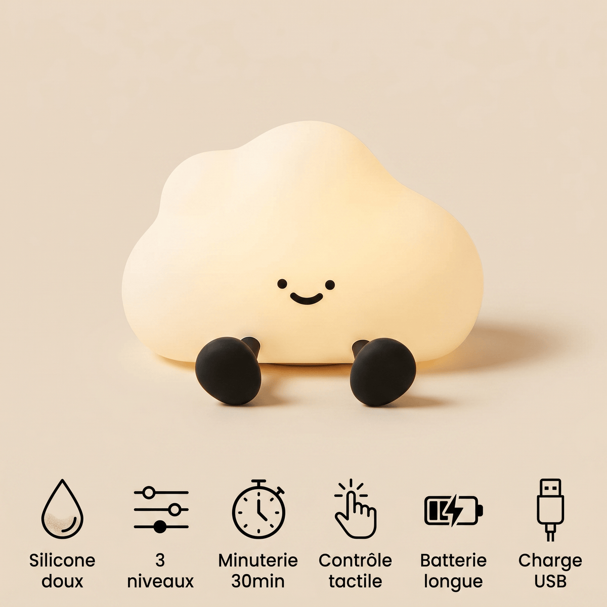 Veilleuse nuage enfant tactile - TouchCloud