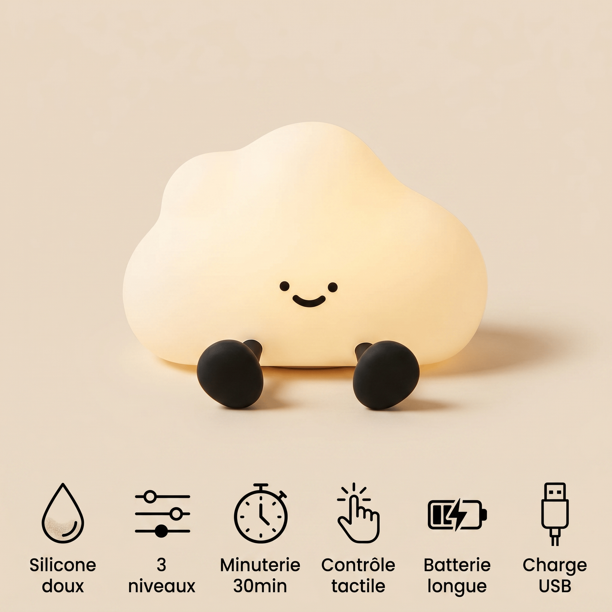 Veilleuse nuage enfant tactile - TouchCloud